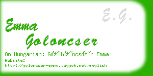 emma goloncser business card